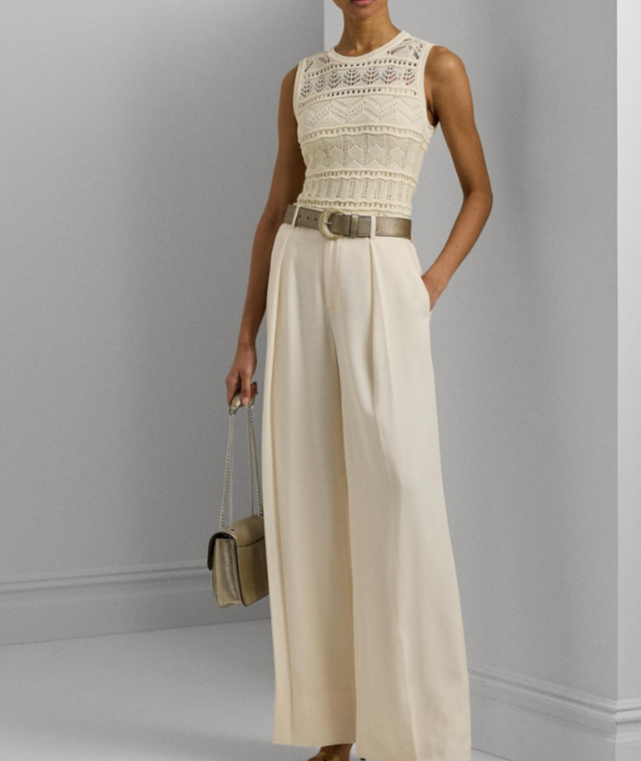 Lauren Ralph Lauren Pointelle Sweater Tank Top MSRP $125