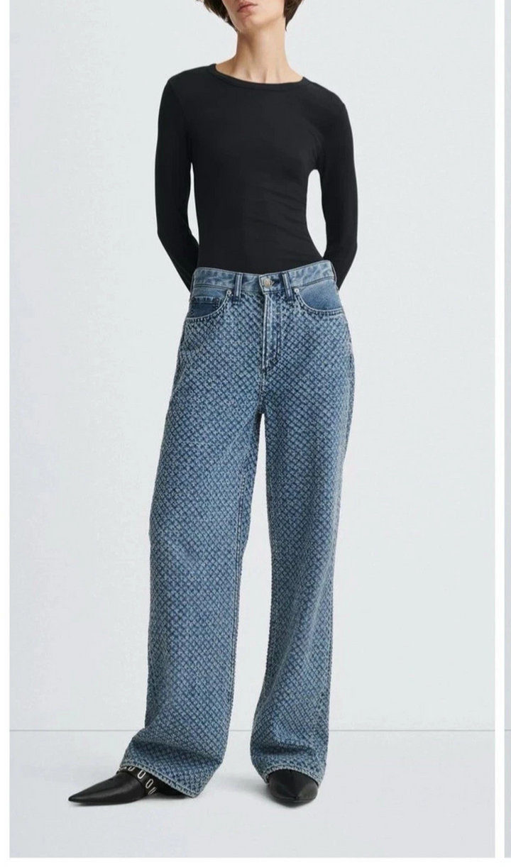 Rag & Bone Logan Mid Rise Wide Leg Jeans MSRP $275