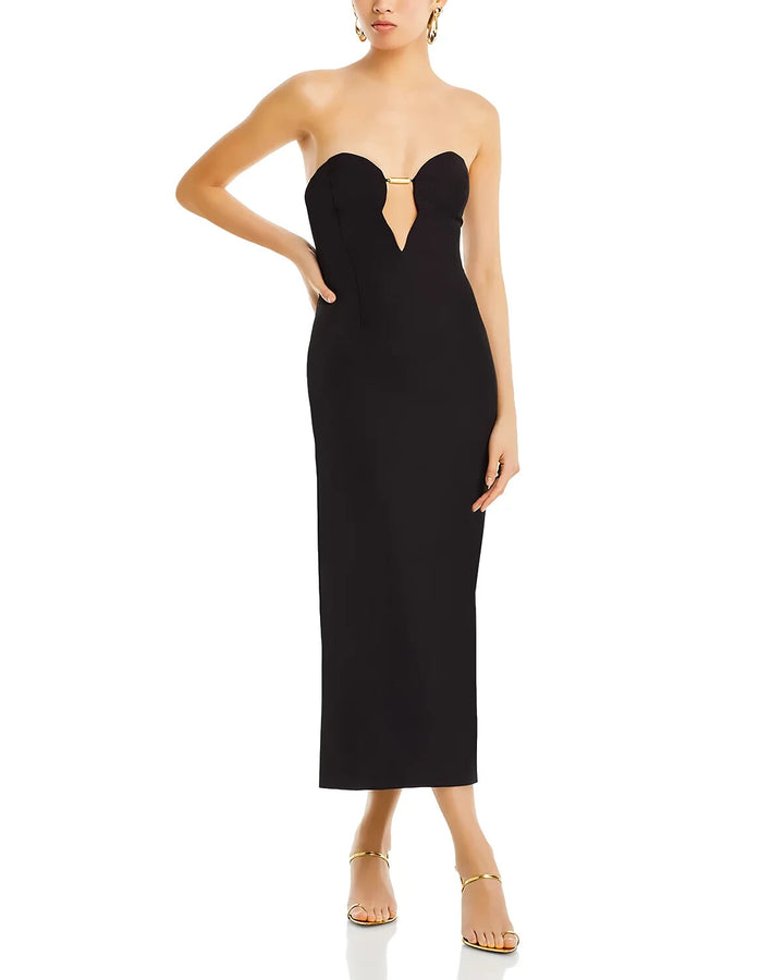 Bardot Eleni Plunge Neck Midi Dress MSRP $139 Size 4