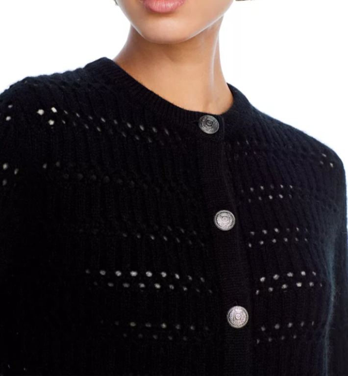 C  Cashmere Crochet Cardigan MSRP $198