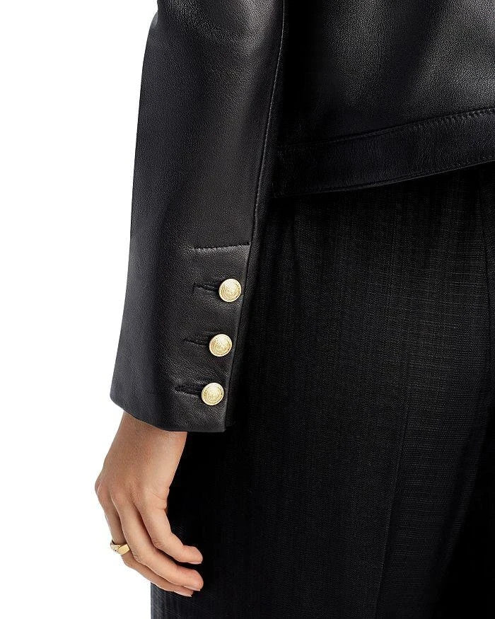 L'AGENCE Jayde Leather Open Front Jacket MSRP $1450
