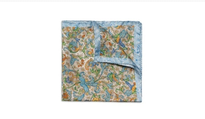 Eton Men's Silk Multicolor Floral Pocket Square MSRP $90