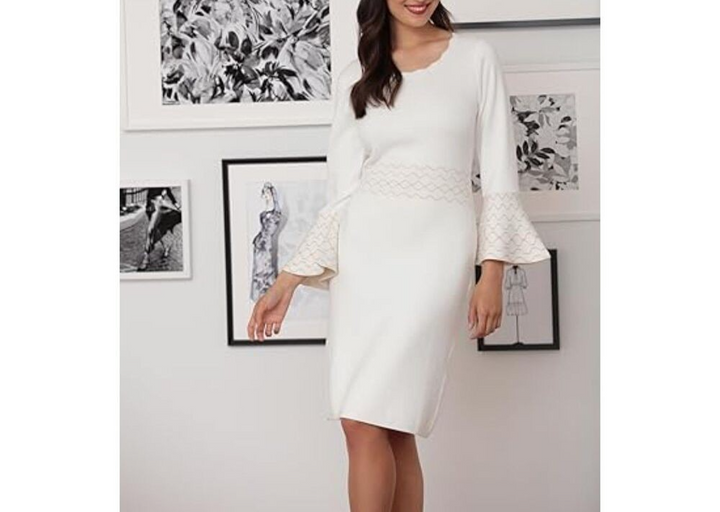 London Times Bell Sleeve Sheath Dress MSRP $99