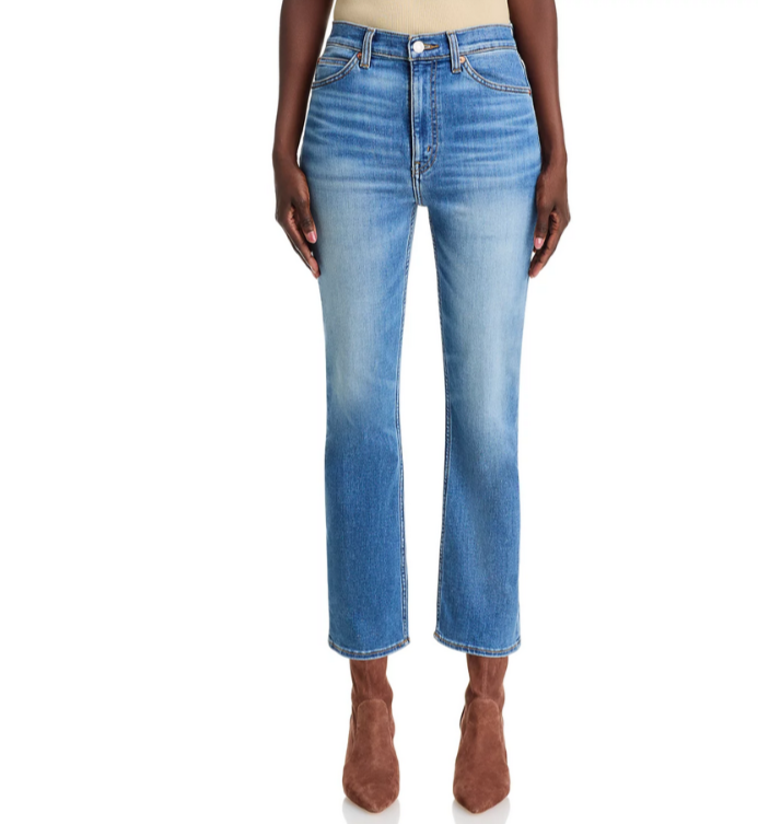 RE/DONE 70s High Rise Cropped Bootcut Jeans MSRP $295