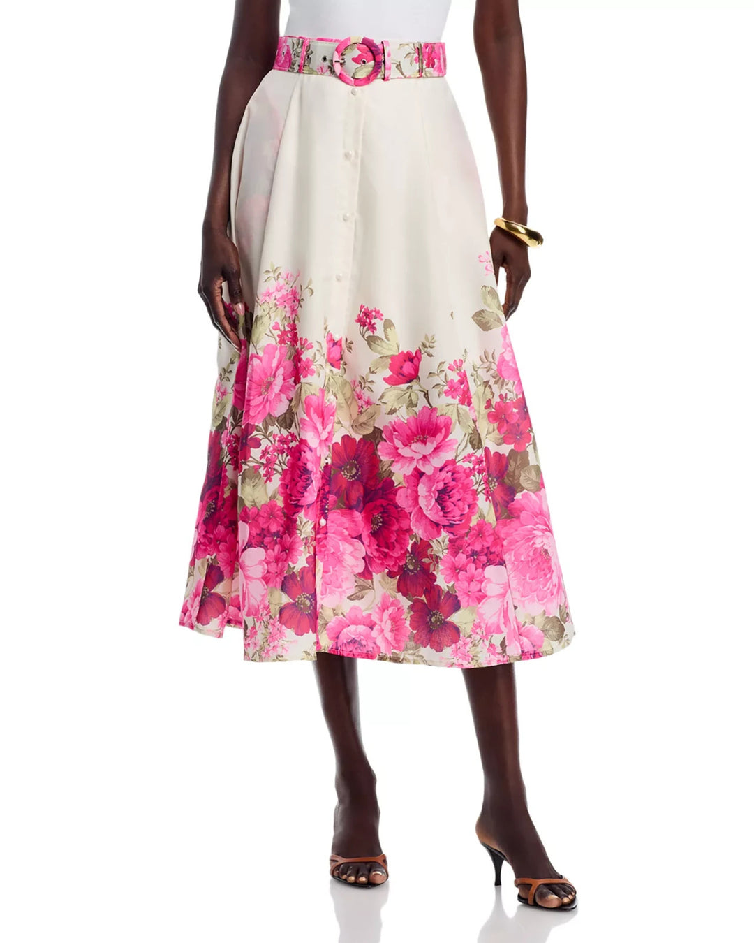 Nancy Yang Floral Button Down Skirt MSRP $119