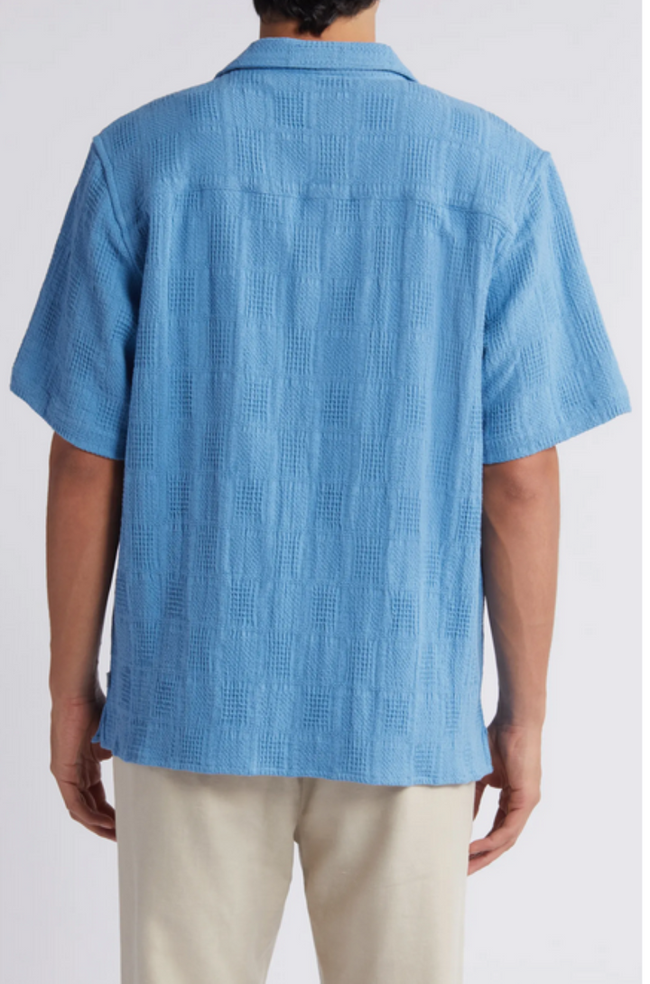 Wax London Didcot Patchwork Cotton Camp Shirt MSRP $145