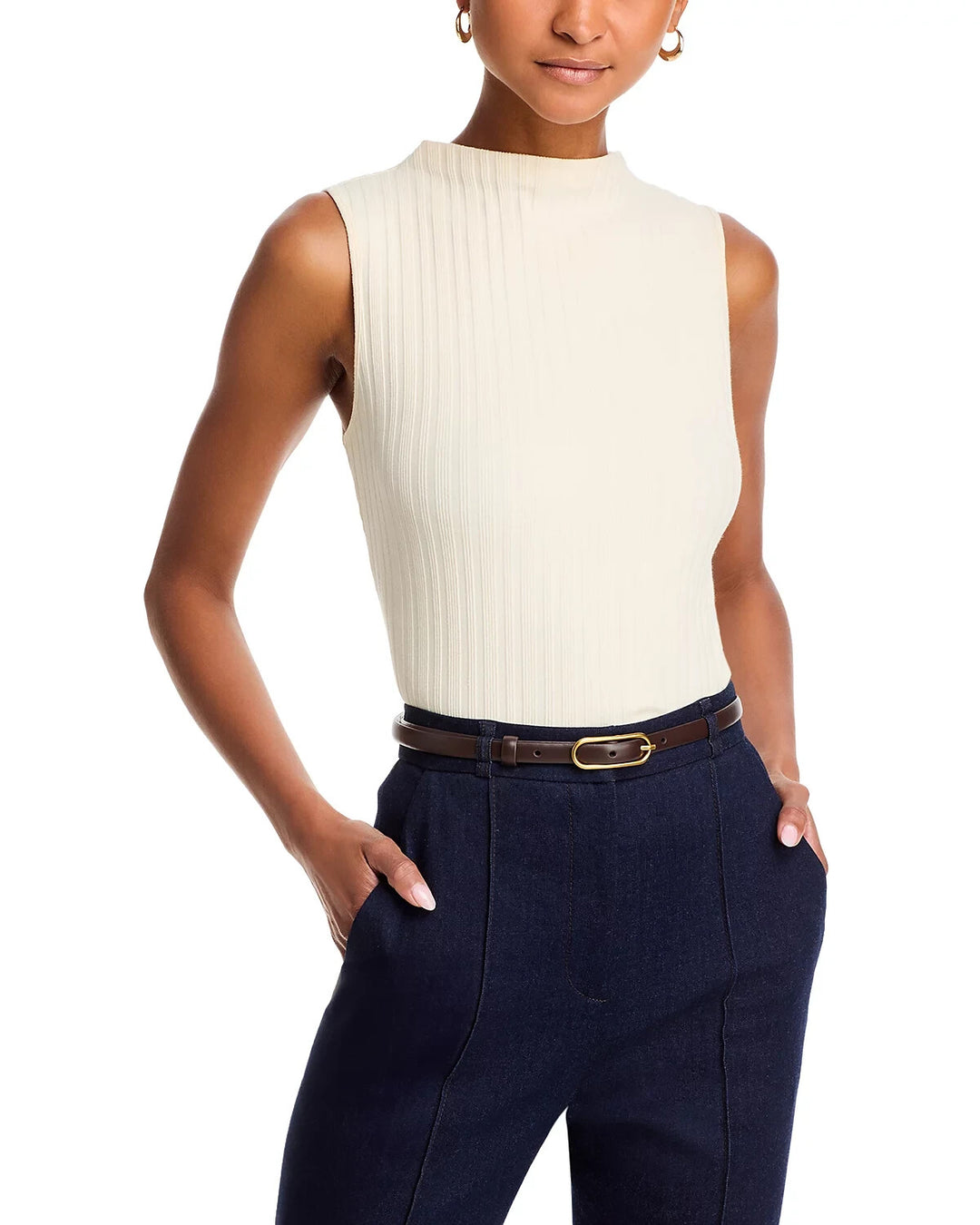 Veronica Beard Alora Ribbed Top MSRP $158