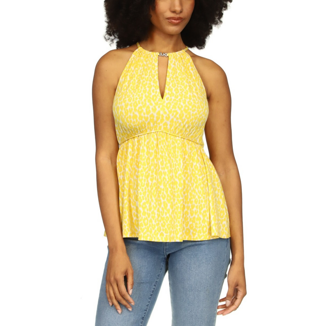 MICHAEL Michael Kors Animal-Print Sleeveless Top MSRP $88