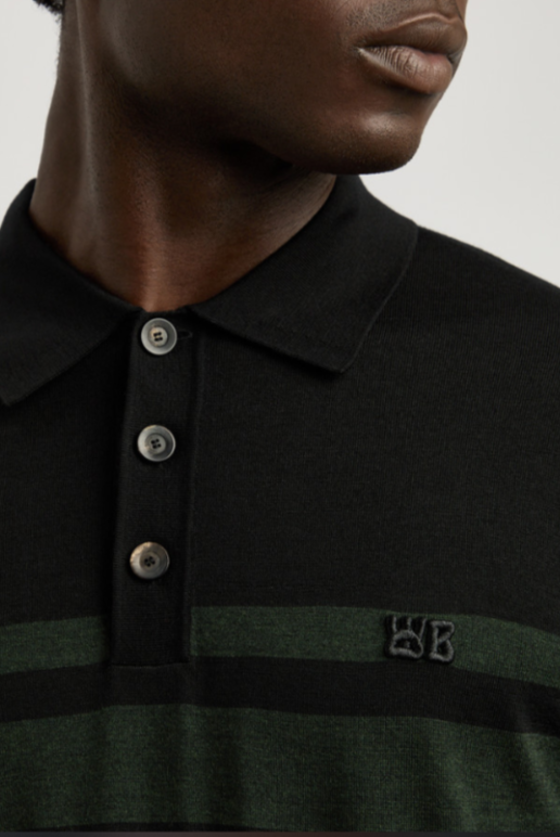 Wales Bonner Dawn Striped-intarsia Wool Polo Shirt