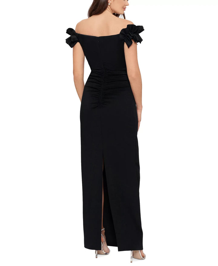 X by XSCAPE Off-The-Shoulder Ruffle Gown MSRP $169