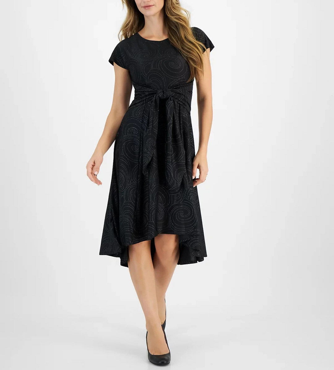 Robbie Bee Tie-Front High-Low A-Line Dress MSRP $79