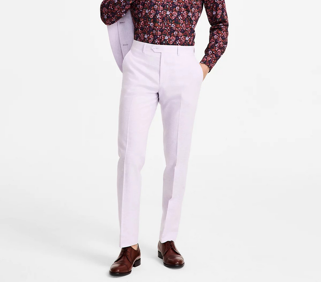Bar III Men's Slim-Fit Linen Suit Pants MSRP $135
