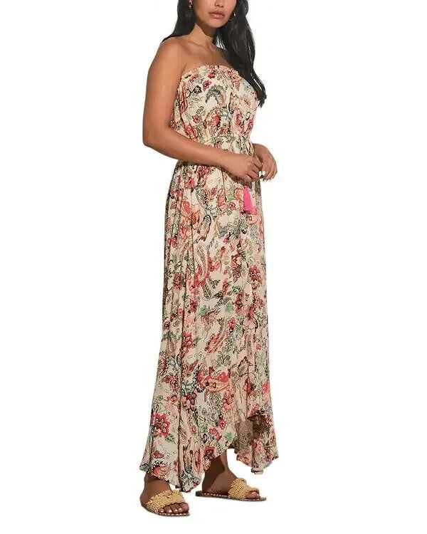 Elan Strapless Printed Maxi Dress MSRP $98