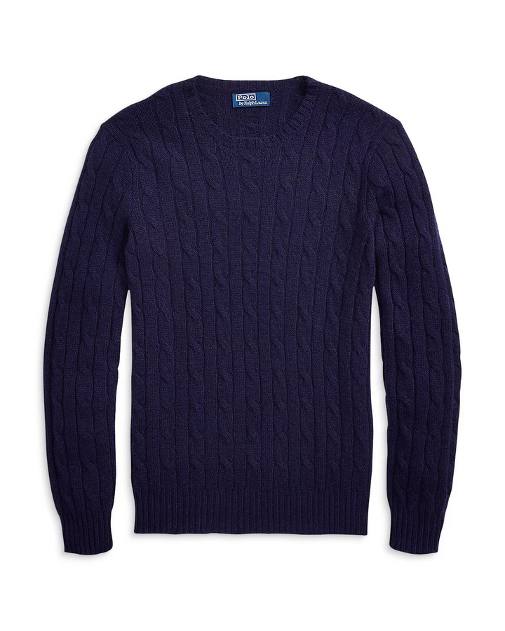 Polo Ralph Lauren Cashmere Cable Knit Crewneck Sweater MSRP $498