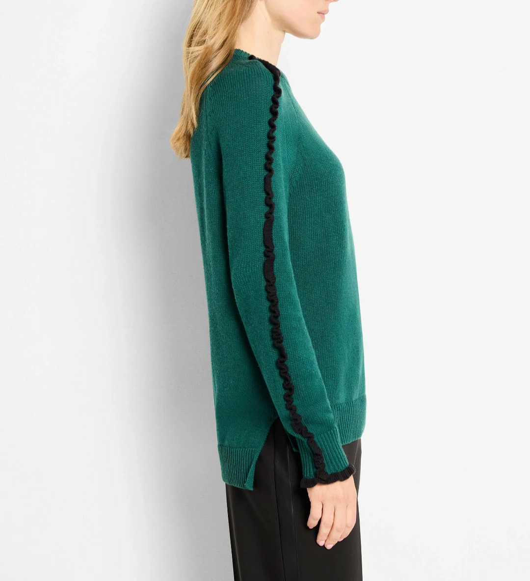 Nic+Zoe Ruffled Down Sweater MSRP $158