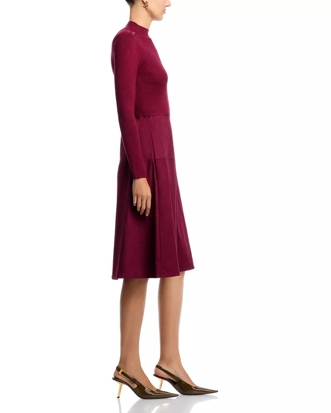T Tahari Mock Neck Long Sleeve Dress MSRP $128