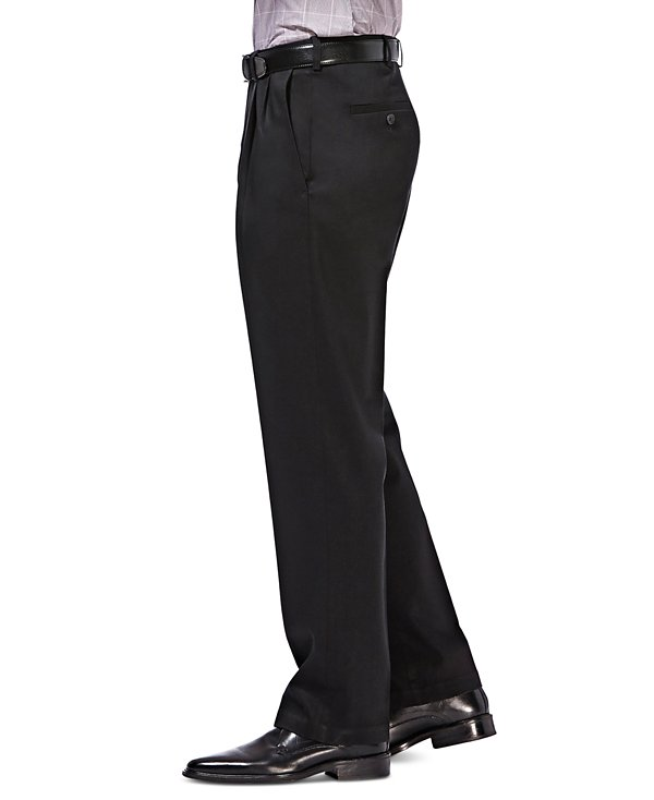 Haggar Men's Premium No Iron Khaki Classic Fit Pleat Waist Pants MSRP $70