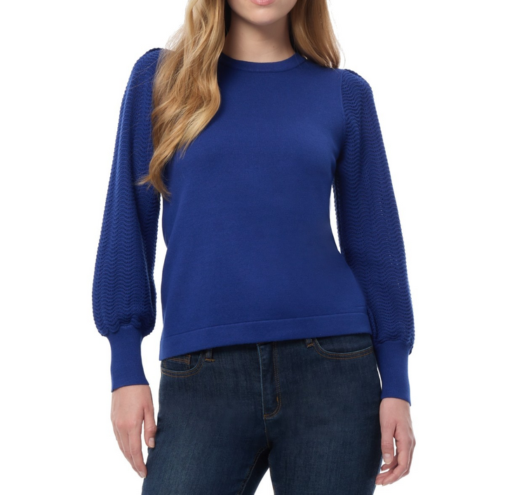Jones New York Women's Solid-Color Mixed-Stitch Sweater MSRP $89