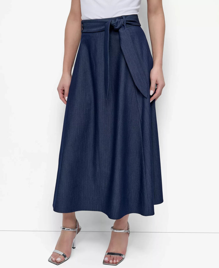 DKNY Women's Maxi Skirt with Tie Belt MSRP $109