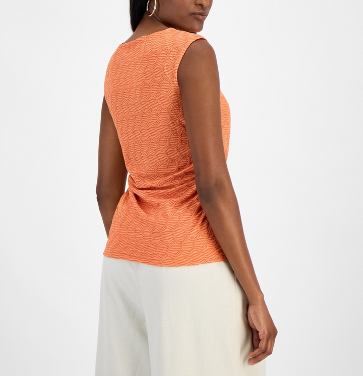 Bar III Women's Sleeveless Honeycomb Top MSRP $59