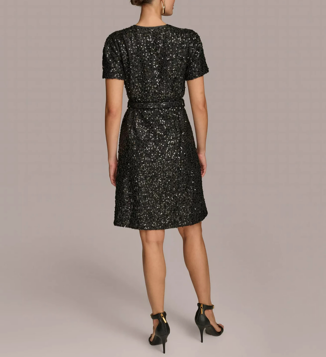 Donna Karan New York Petite Square-Neck Sequinned Dress MSRP $ 109