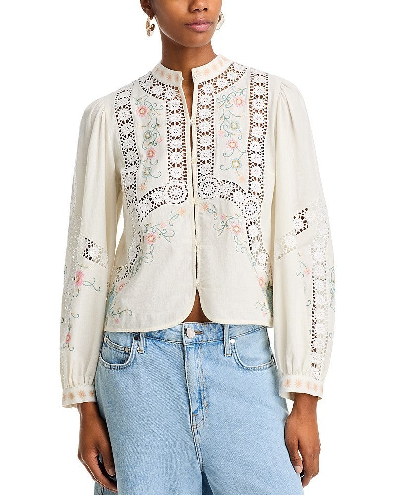 Sea Vesna Embroidered Blouse MSRP $395