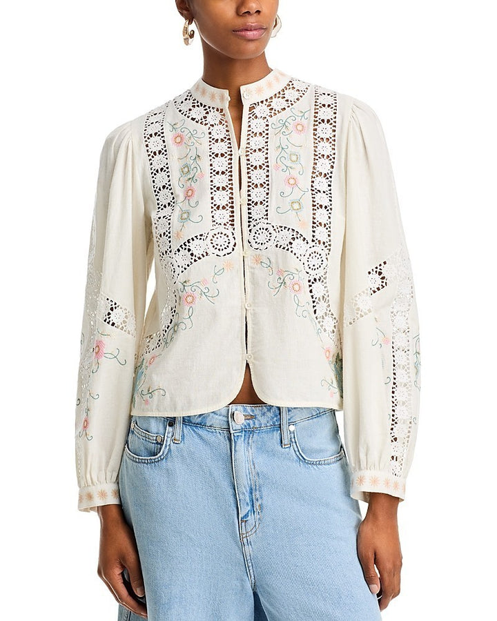 Sea Vesna Embroidered Blouse MSRP $395