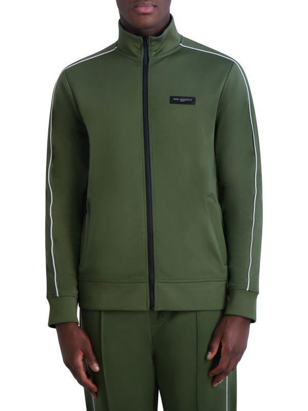 Karl Lagerfeld Paris Men's Slim Fit Contrast Stripe Zip up Jacket MSRP $149