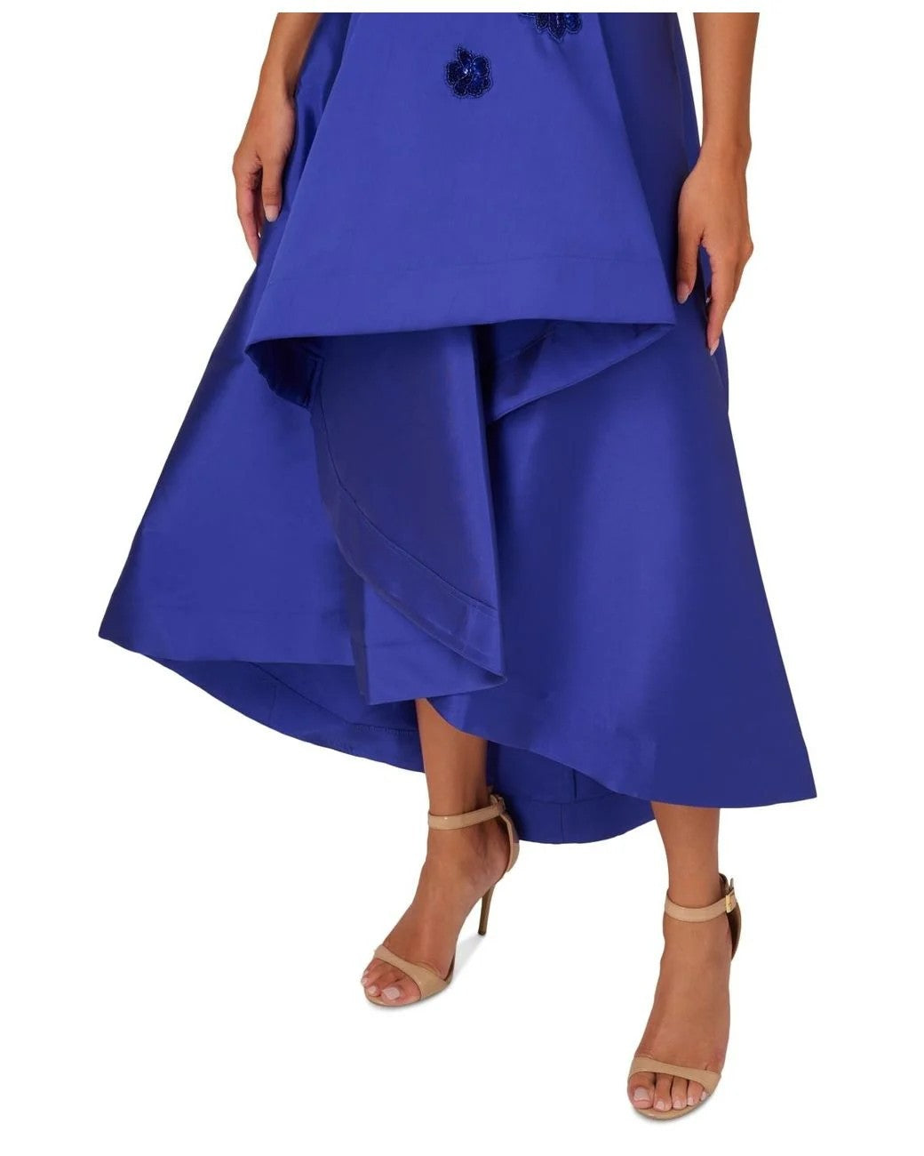 Adrianna Papell Beaded Mikado High-Low Gown MSRP $279