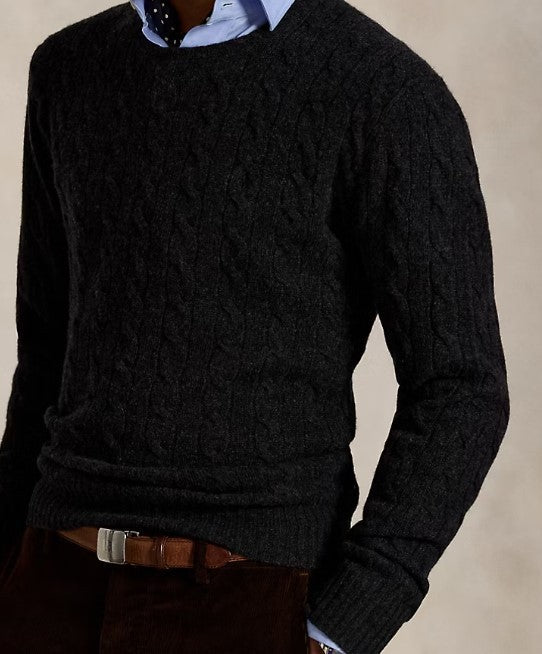 Polo Ralph Lauren Cashmere Cable Knit Crewneck Sweater MSRP $498