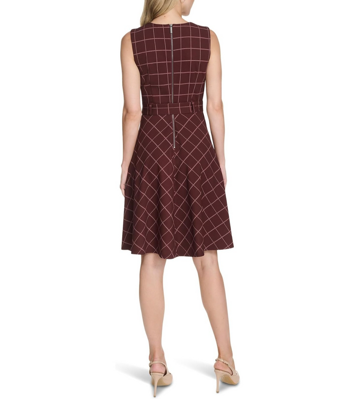 Calvin Klein Women's Plaid Sleeveless Dress MSRP $134
