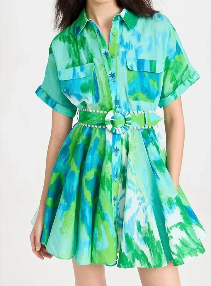 Hemant and Nandita Belted Mini Shirt Dress MSRP $398