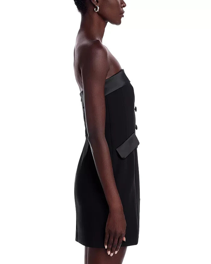 FRENCH CONNECTION Gemma Carey Satin Trim Dress MSRP $138