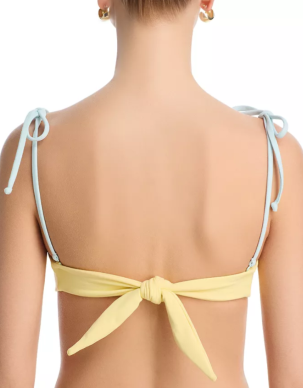 Montce Tori Ties Bandeau Bikini Top & Lulu Cheeky Bikini Bottom MSRP $230