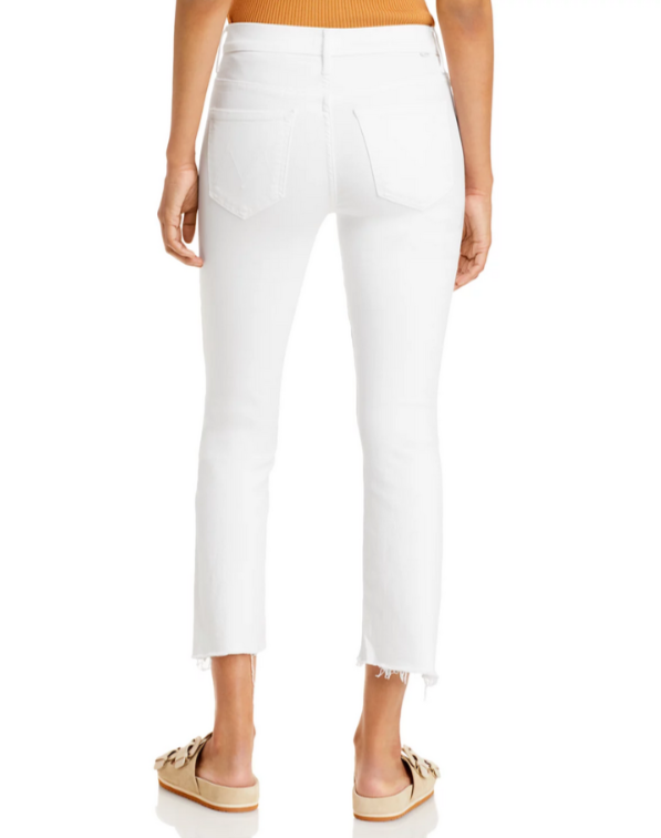 MOTHER The Insider High Rise Crop Step Fray Bootcut Jeans MSRP $218