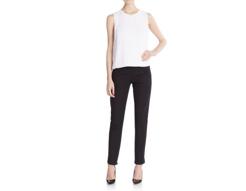 Calvin Klein Sleeveless Pleated Blouse MSRP $69