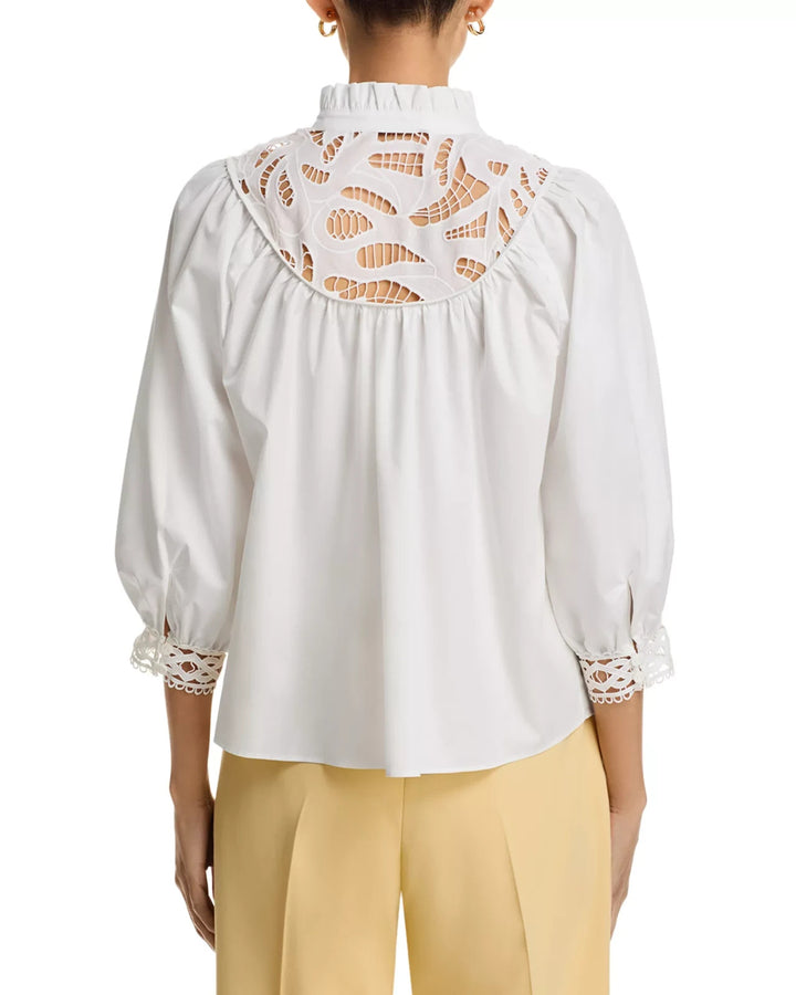 Elie Tahari The Rylan Lace Blouse MSRP $295