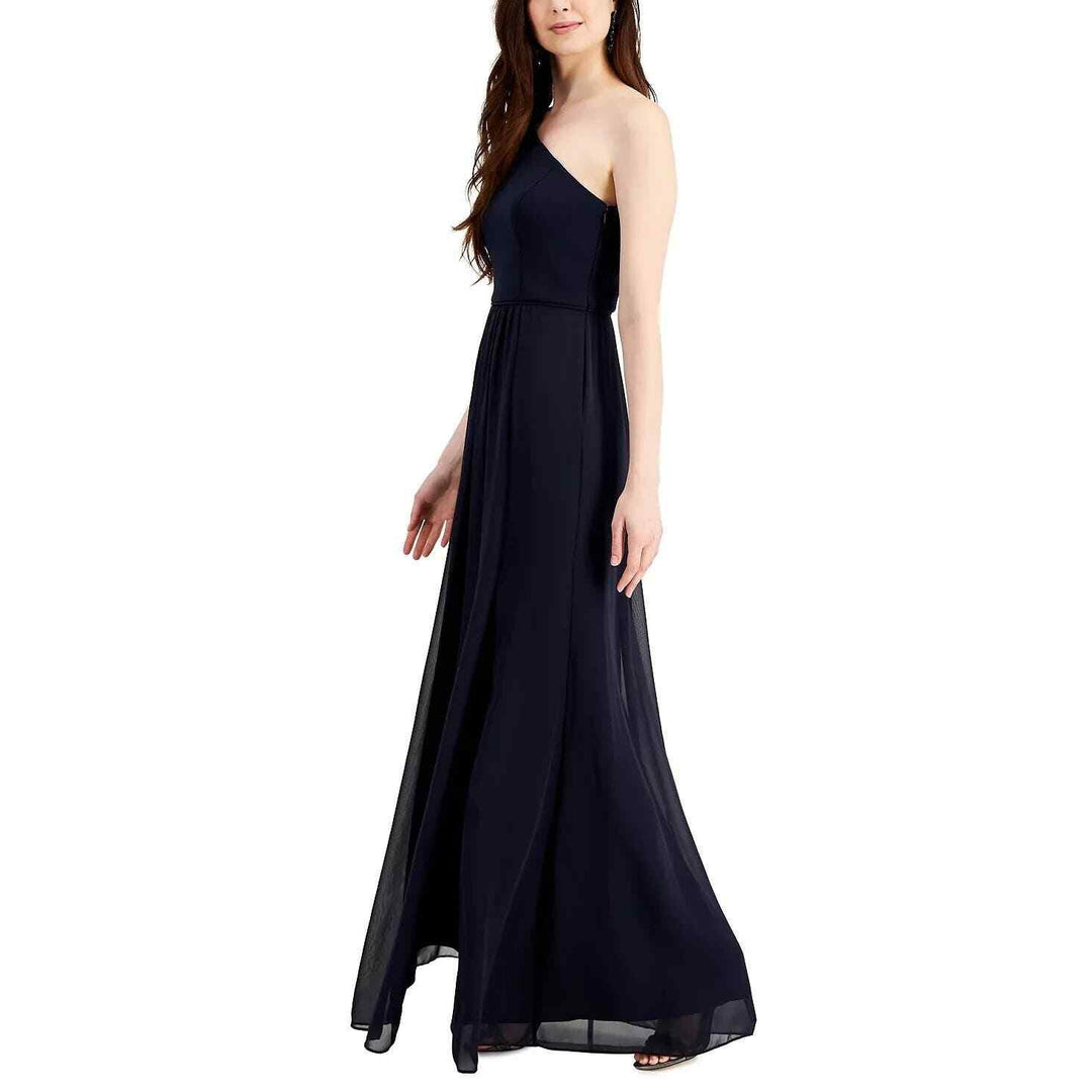 Adrianna Papell One-Shoulder Chiffon Gown MSRP $139