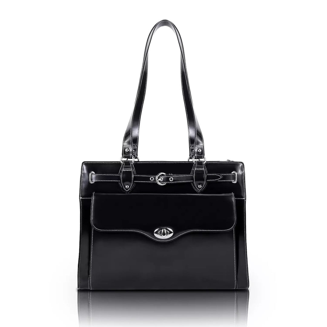 McKlein USA Joliet Black Leather Tote MSRP $440