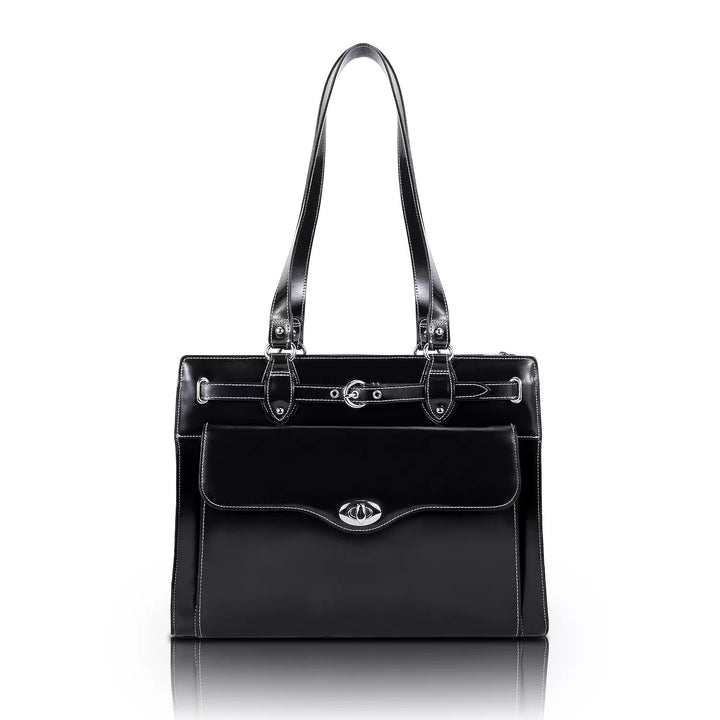 McKlein USA Joliet Black Leather Tote MSRP $440
