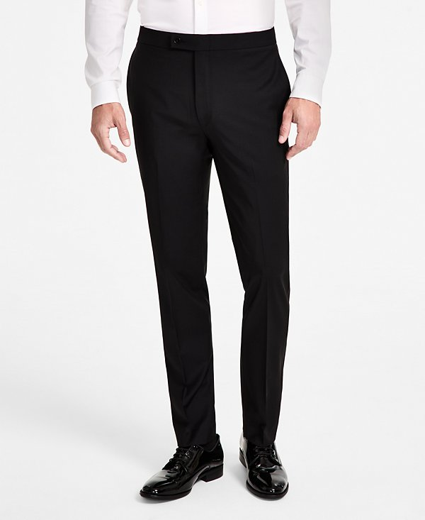 Calvin Klein Men's Slim-Fit Wool-Blend Tuxedo Pants MSRP $200