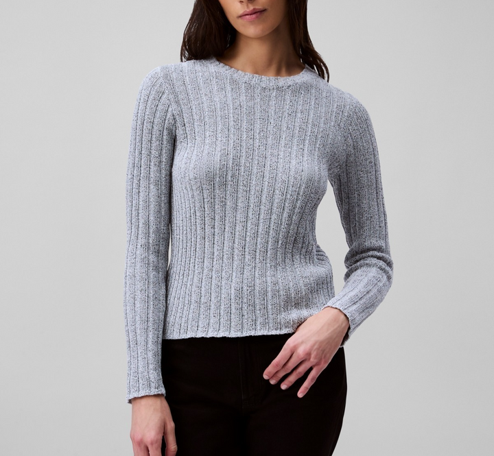 Calvin Klein Women's Ribbed Long-Sleeve Crewneck Sweater MSRP $119