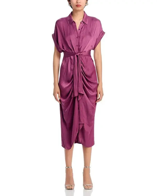 Steve Madden Tori Tie-Front Midi Shirtdress MSRP $99