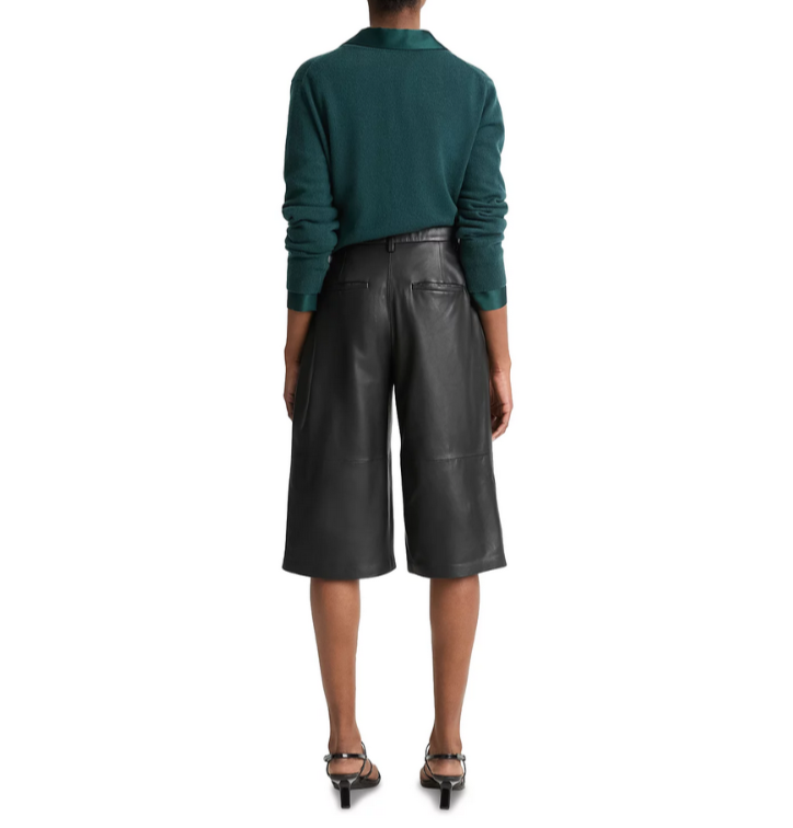 Vince Mid Rise Leather Shorts MSRP $995