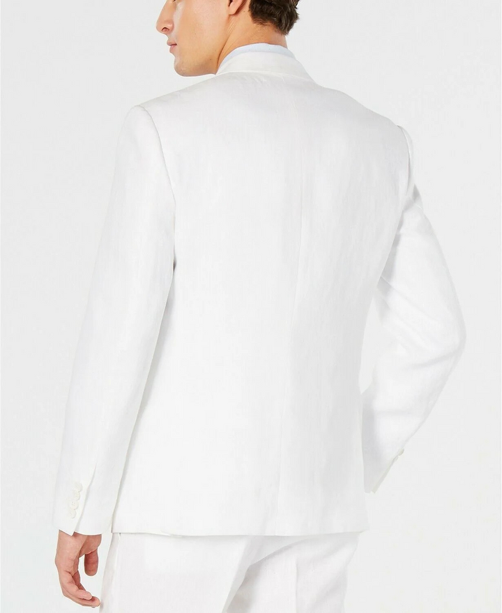 Bar III Men's Slim-Fit Stretch Linen Double-Breasted Suit Jacket MSRP $360