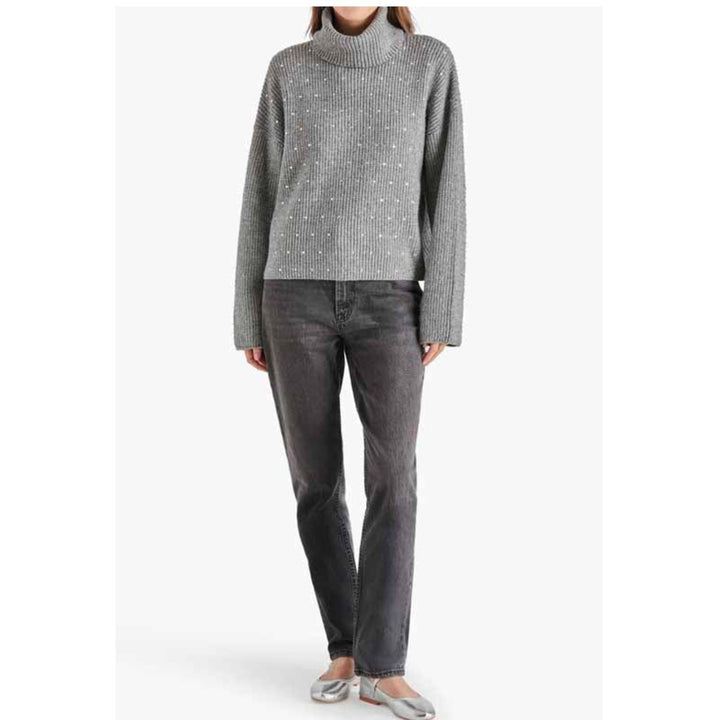 STEVE MADDEN Astro Crystal Turtleneck Sweater MSRP $119