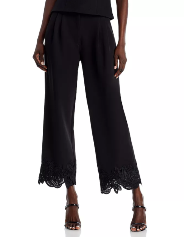 BCBGMAXAZRIA Lace Trim Pants MSRP $208