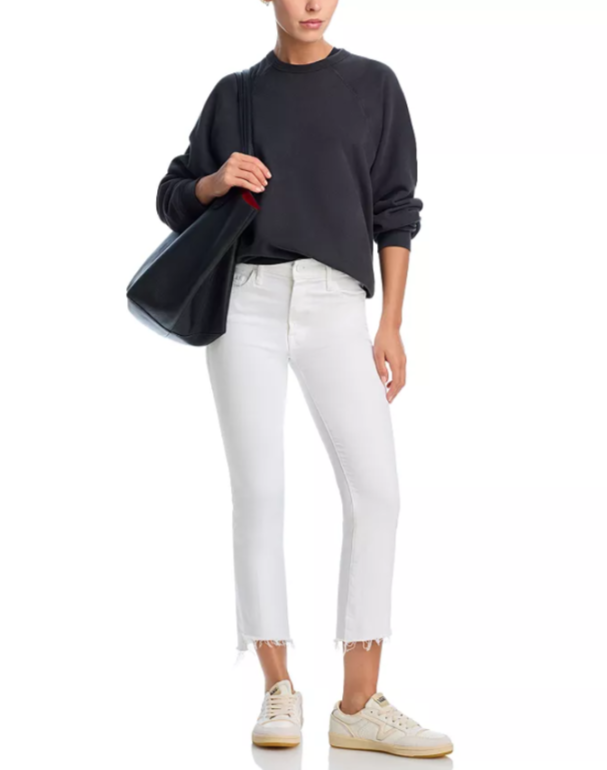 MOTHER Lil Insider Mid Rise Crop Step Fray Jeans MSRP $228