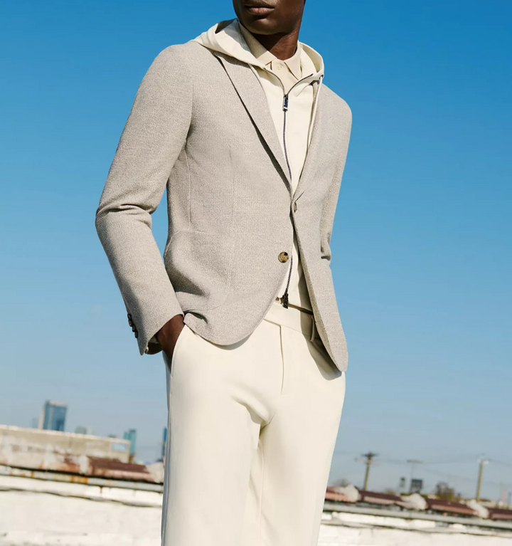 BOSS Hanry Slim Fit Jersey Sport Coat with Removable Hood MSRP $459