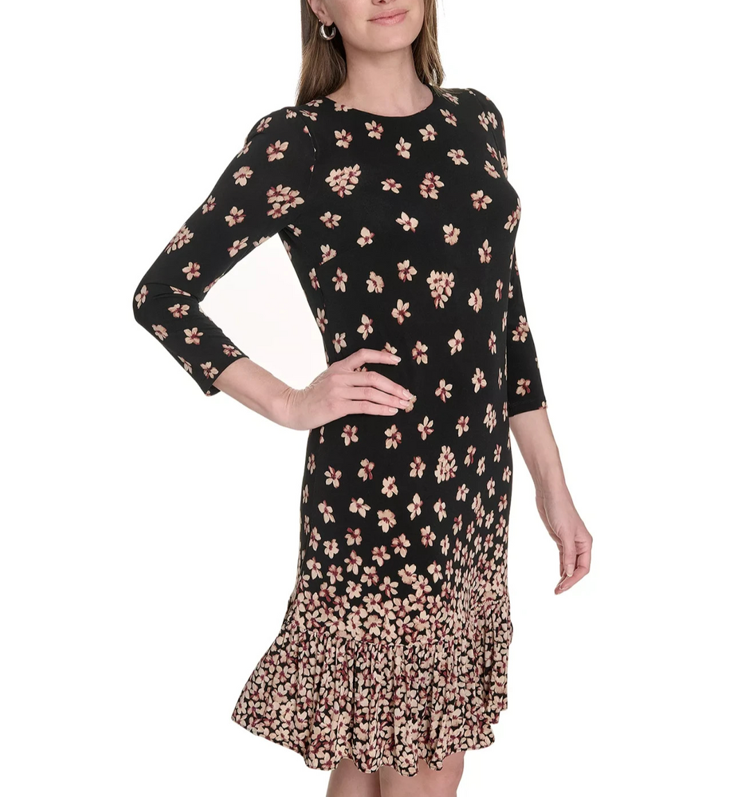 Tommy Hilfiger Petites Jersey Printed Shift Dress MSRP $99